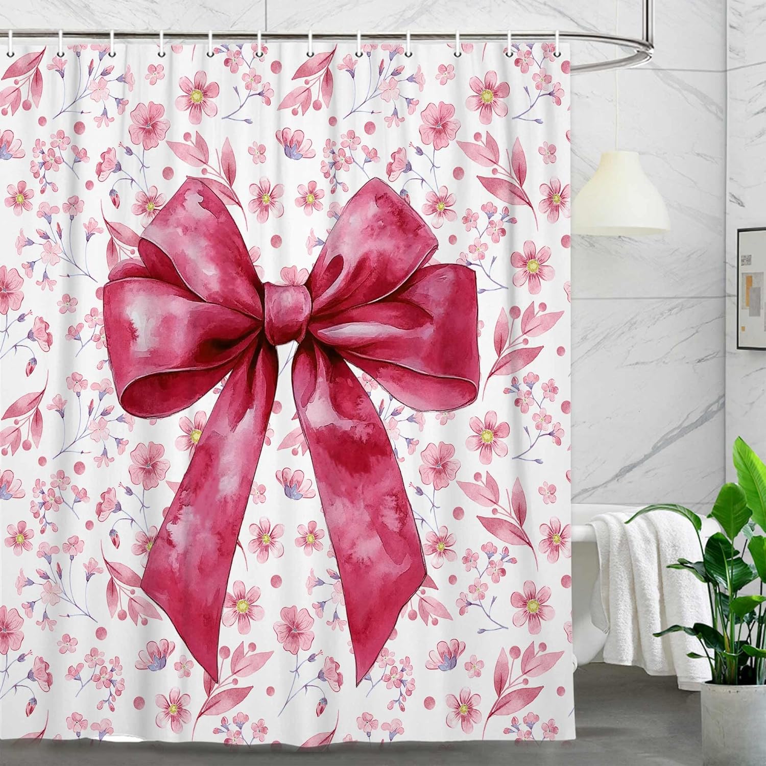 St Patricks Day Bow Adorable Pink Shower Curtain for Kids