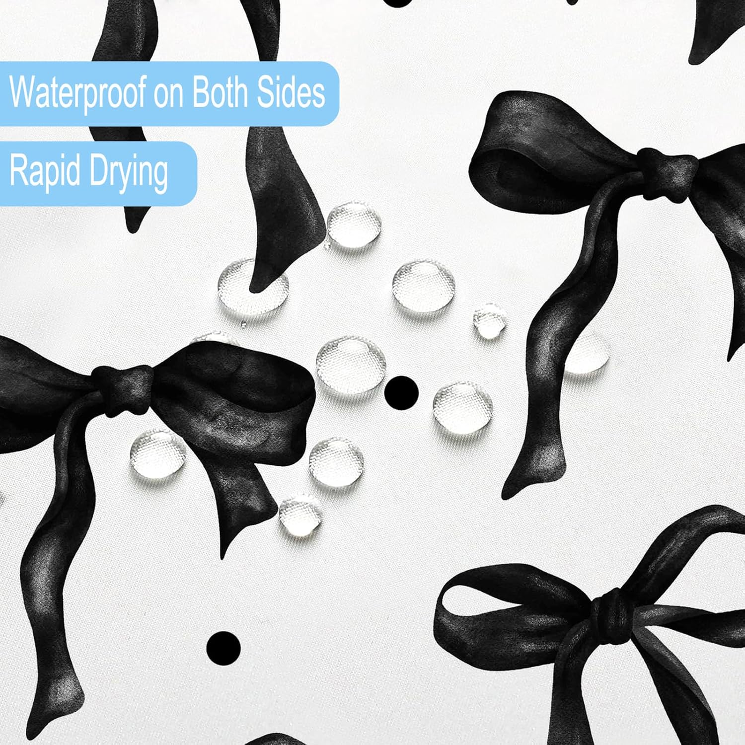 Adorable Black and White Bow Shower Curtain