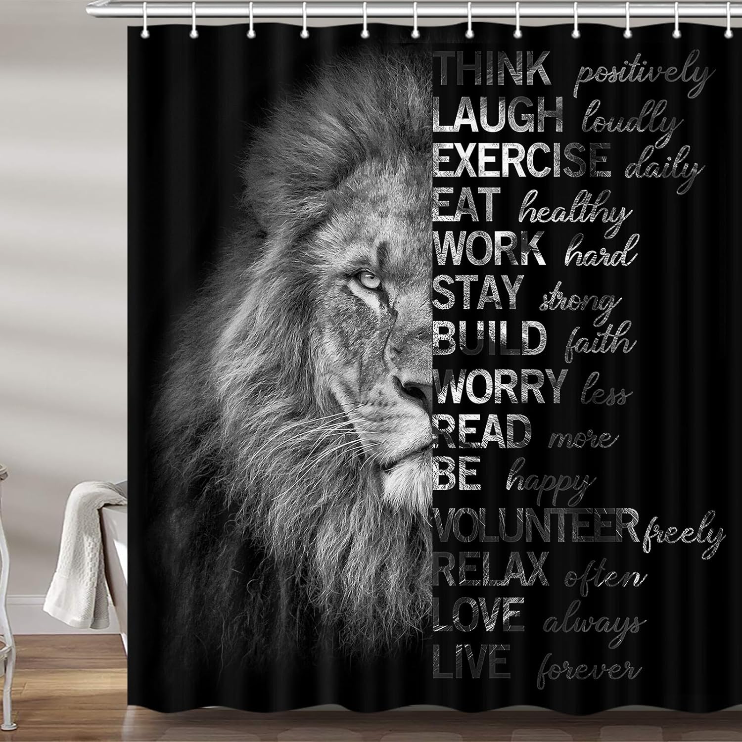 Lion Quote Shower Curtain