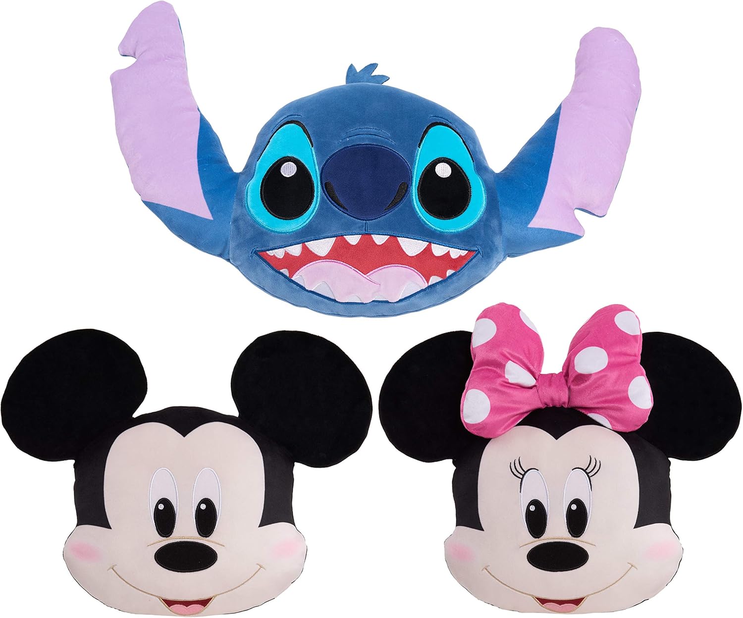 Disney Character Heads Plush toy Set - Mickey Minnie and Stitch