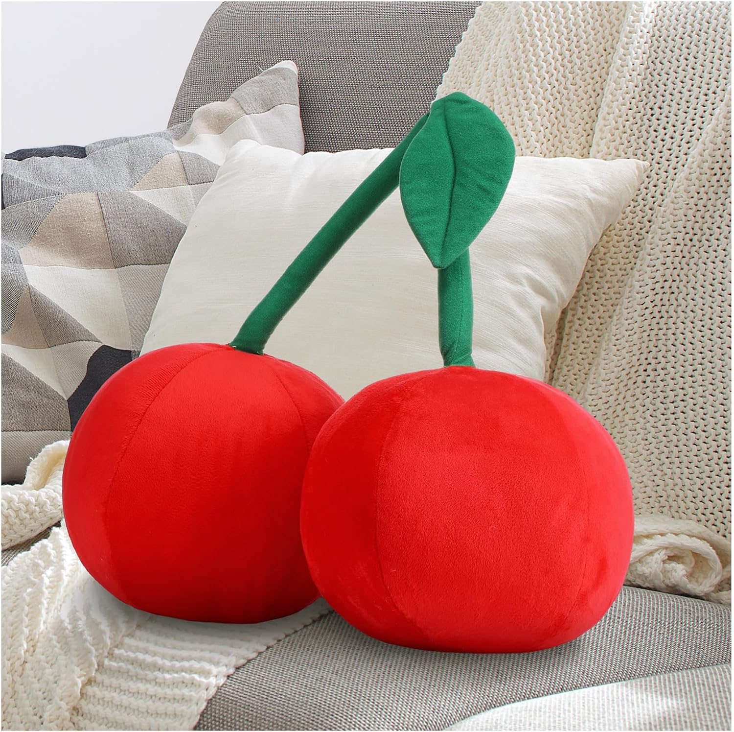 Beeveer Kawaii Cherry Plush Pillow