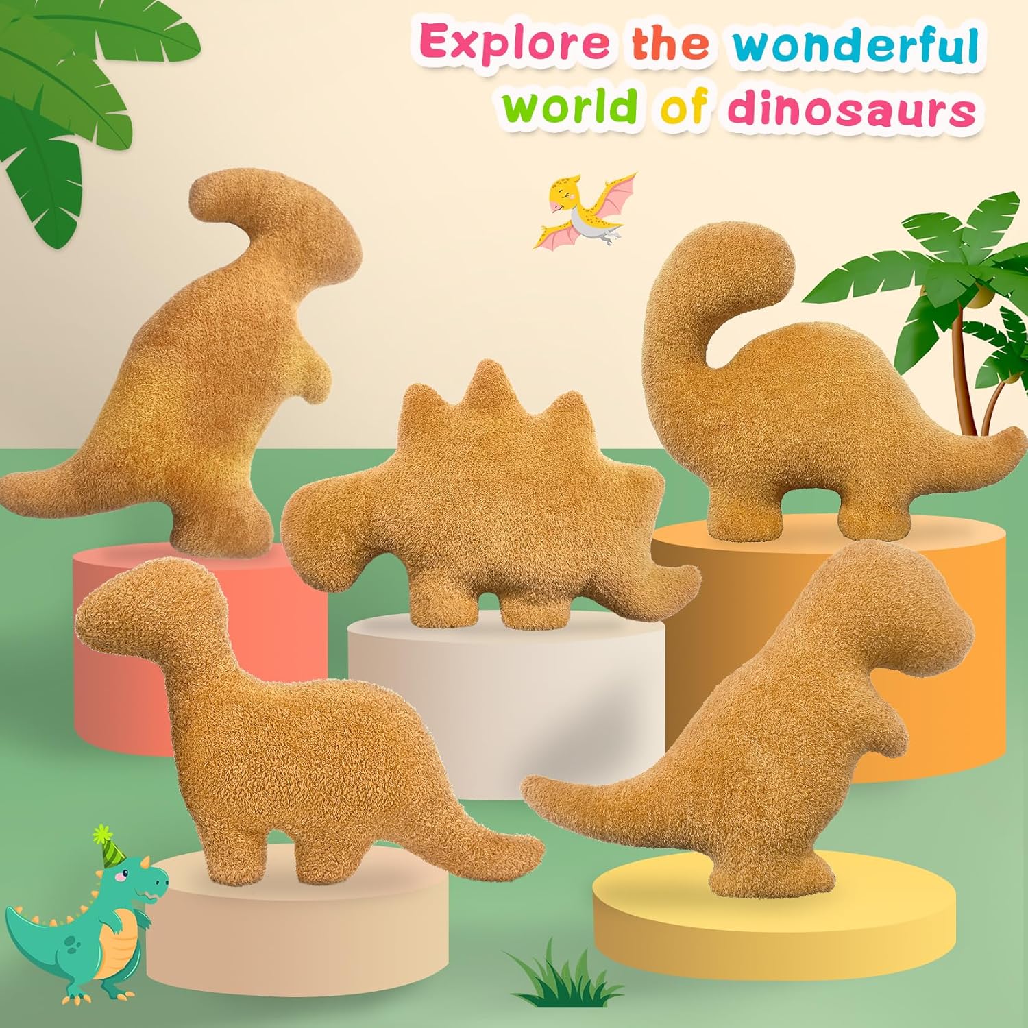 Andywoo Dino Nuggets Pillow Plush Dumb Isnt Cool