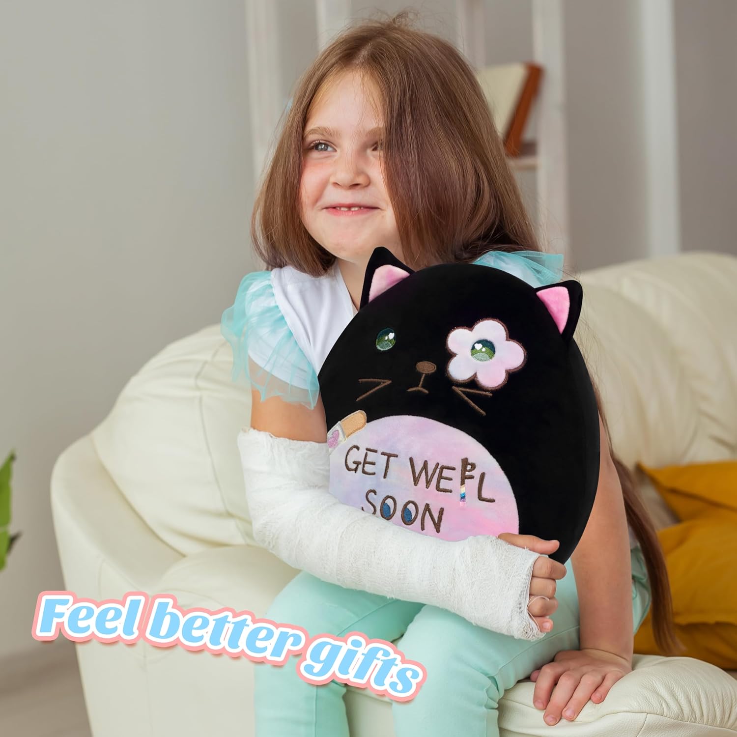 Easfan Get Well Soon Cat Plush Pillow