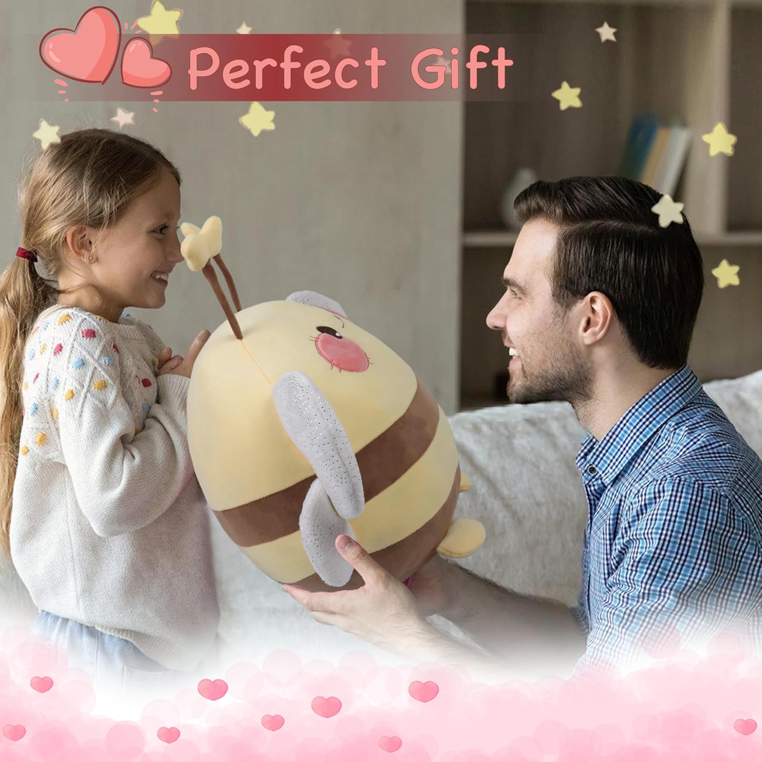 Adorable 16-inch Bee Plush Pillow Soft and Warm for Kids