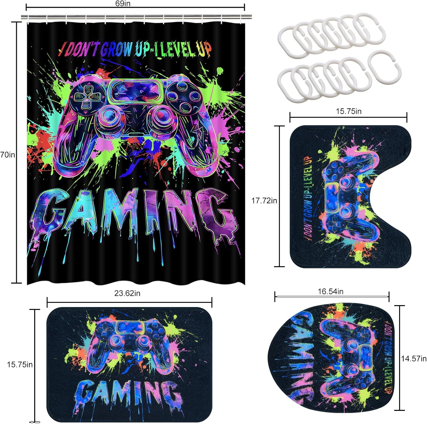 Likiyol Blacklight Gaming Bath Set