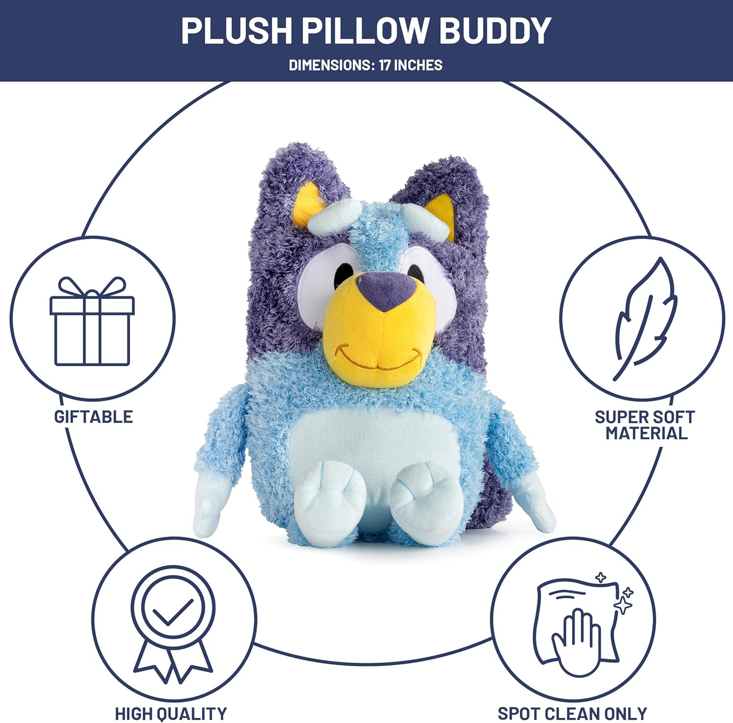 Jay Franco Bluey Stuffed Pillow Buddy - Plush Toy
