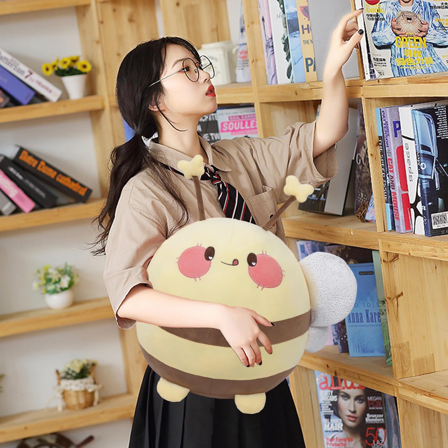Adorable 16-inch Bee Plush Pillow Soft and Warm for Kids