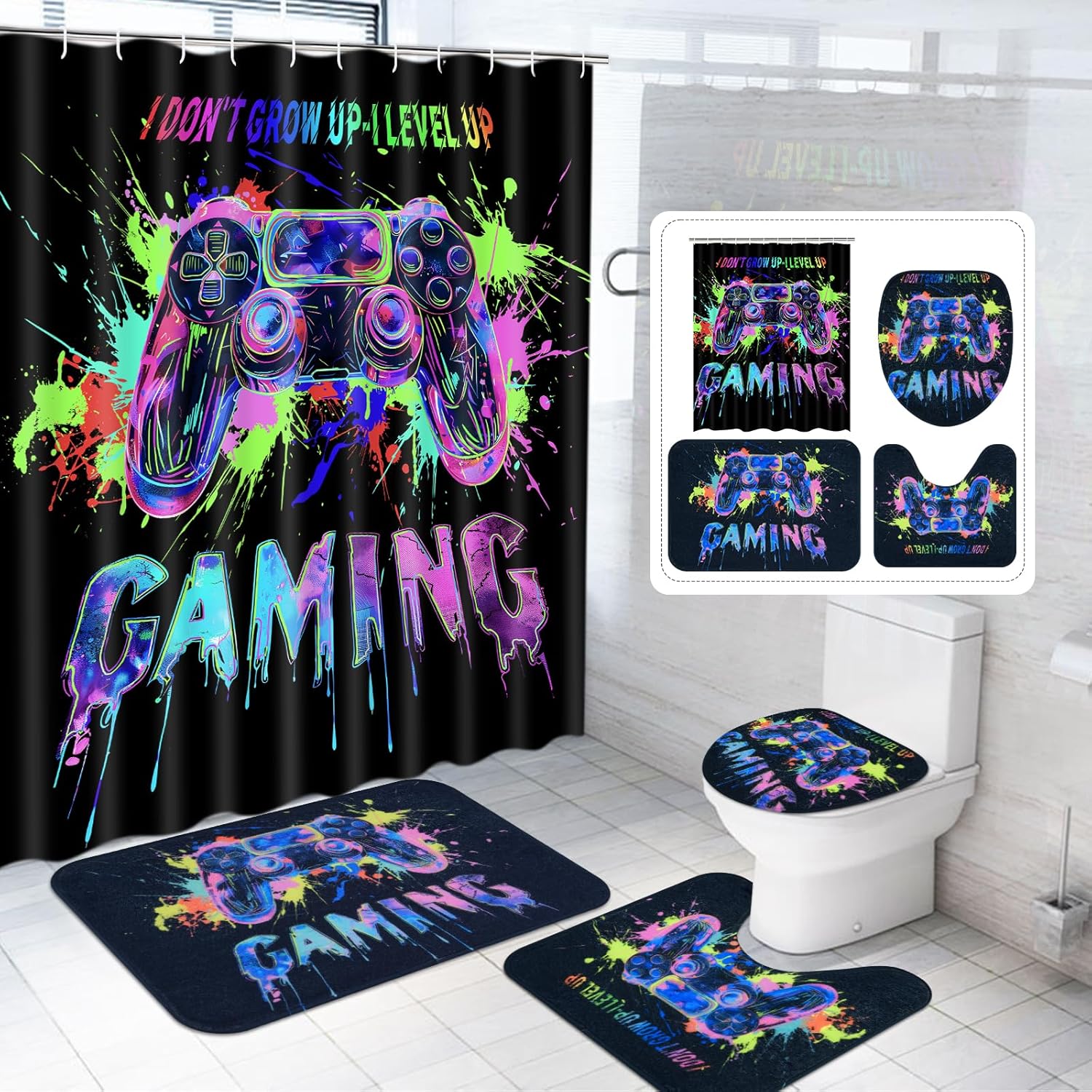 Likiyol Blacklight Gaming Bath Set