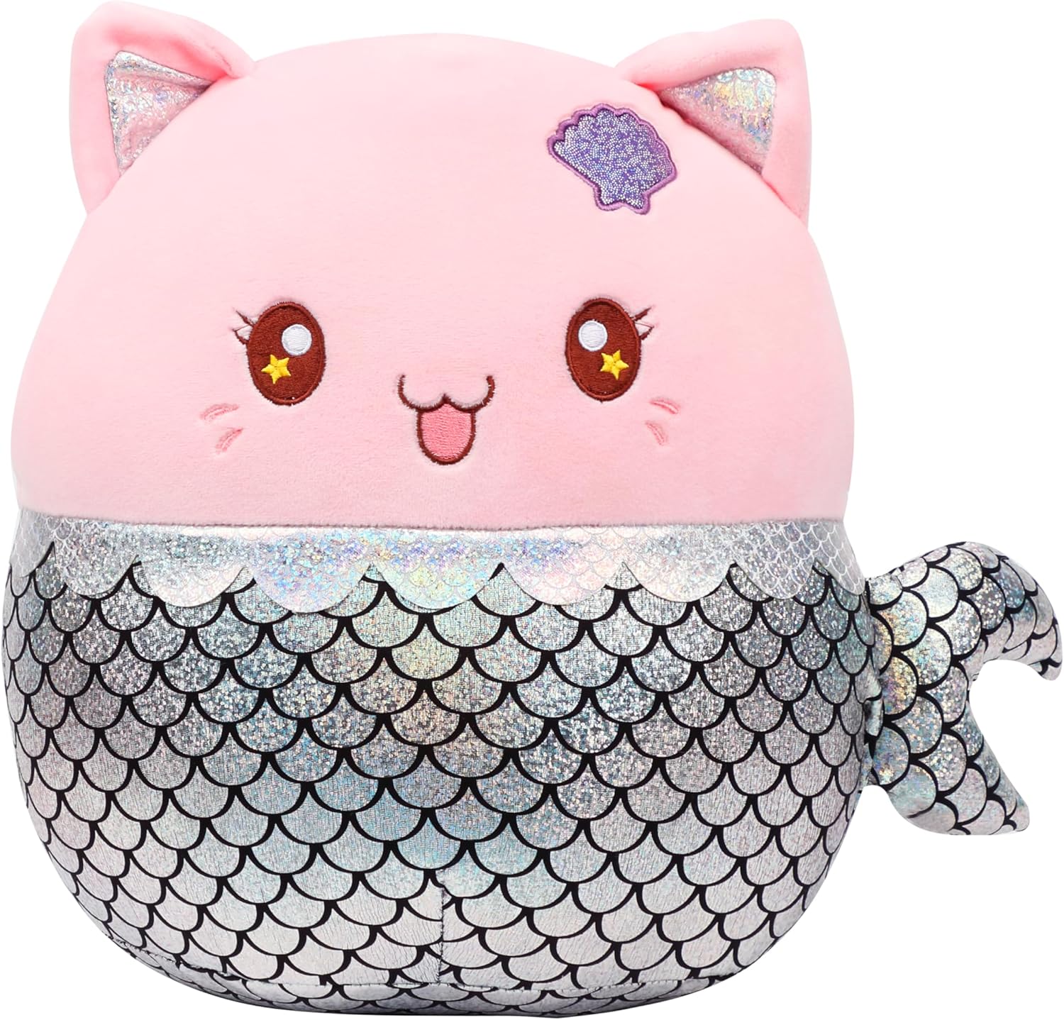 12 Mermaid Cat Plush Pillow - Soft Cuddly