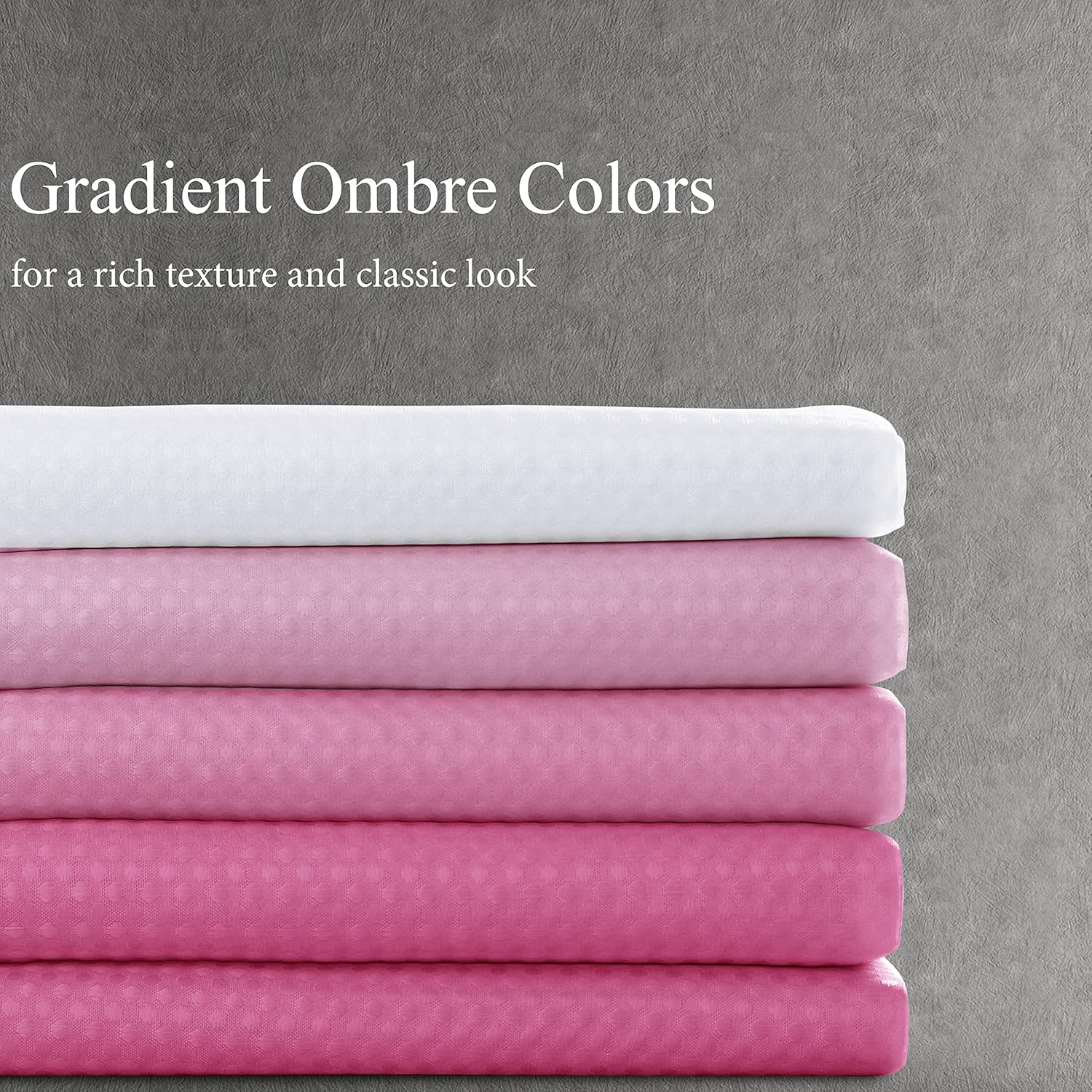 Light Pink Shower Curtain Set with 12 Metal Hooks for the Bathroom
