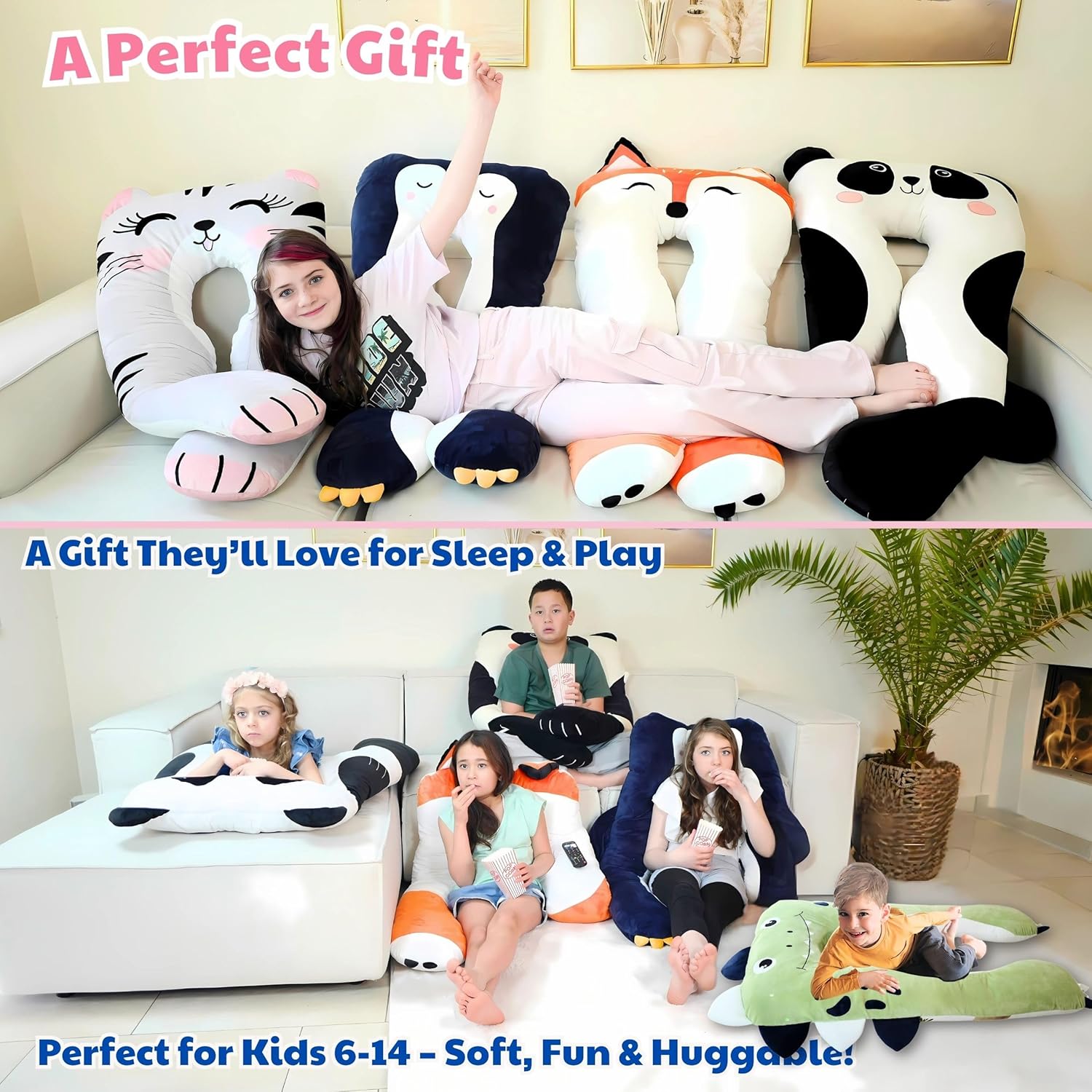 LUNAMIRA Fox Kids Body Pillow - Ultimate Comfort for Kids