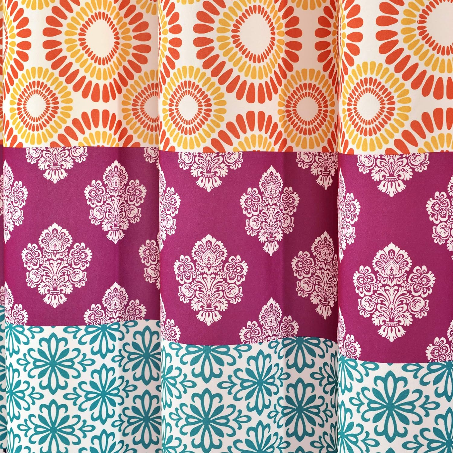 Fuchsia Orange Bohemian Stripe Shower Curtain